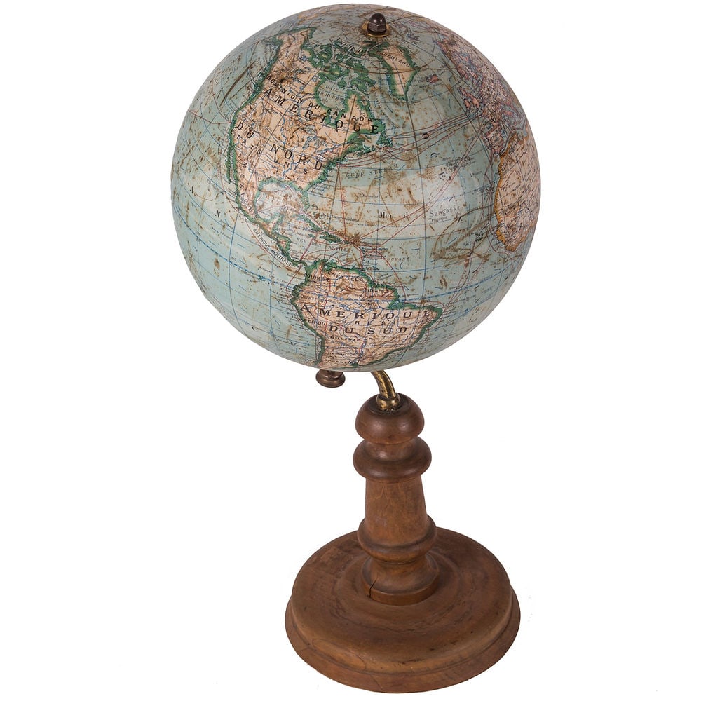 French Ikelmer terrestrial globe 11 inches 1880 school globe - 7