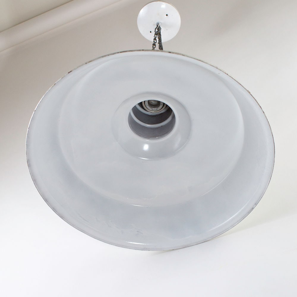 LARGE Bauhaus INDUSTRIAL MODERNIST FACTORY LAMP pendant LIGHT - 2
