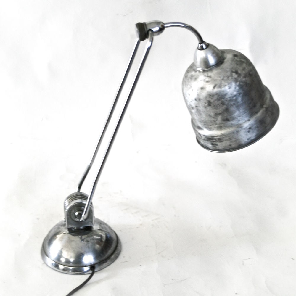 FRENCH MODERNIST DESK LAMP JUMO 610 PERRIAND small reflector 2: French modernist desk lamp made in the 1940's by Jumo , an important lamp making company from France who used the best designer of their time , it is not know who is the creator but there is some simi