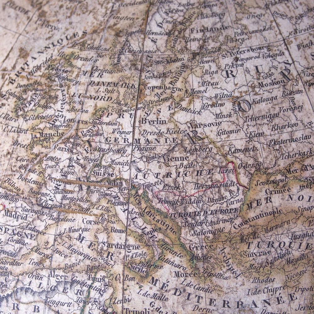 1831 Charles Dien 14" FRENCH TERRESTRIAL GLOBE ANTIQUE BRASS MERIDIEN - 6