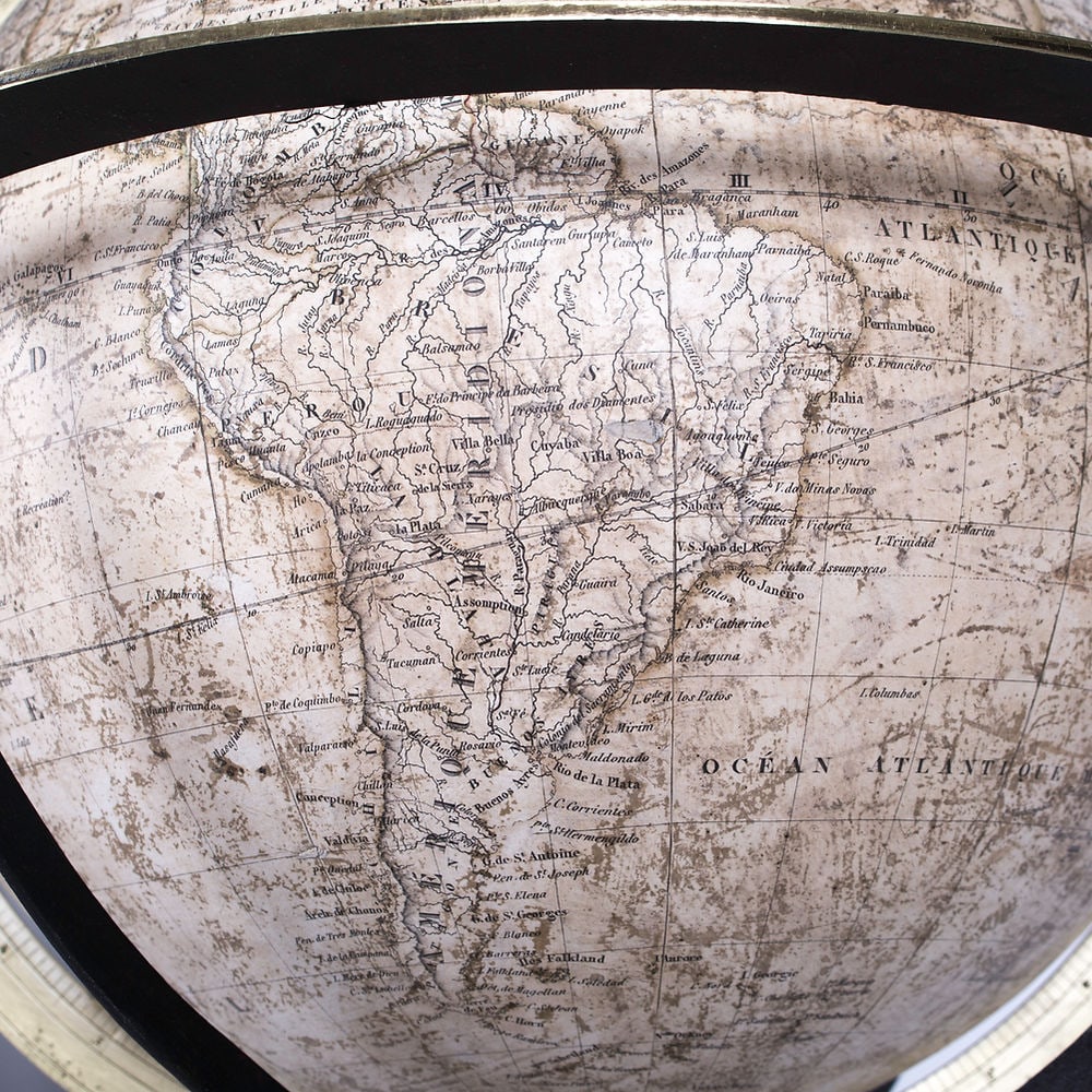 1831 Charles Dien 14" FRENCH TERRESTRIAL GLOBE ANTIQUE BRASS MERIDIEN - 7