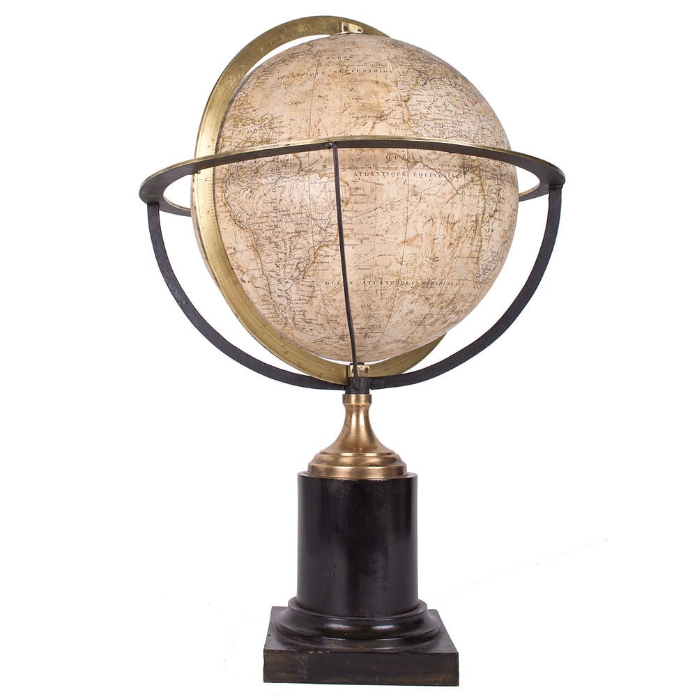 1831 Charles Dien 14" FRENCH TERRESTRIAL GLOBE ANTIQUE BRASS MERIDIEN - 9