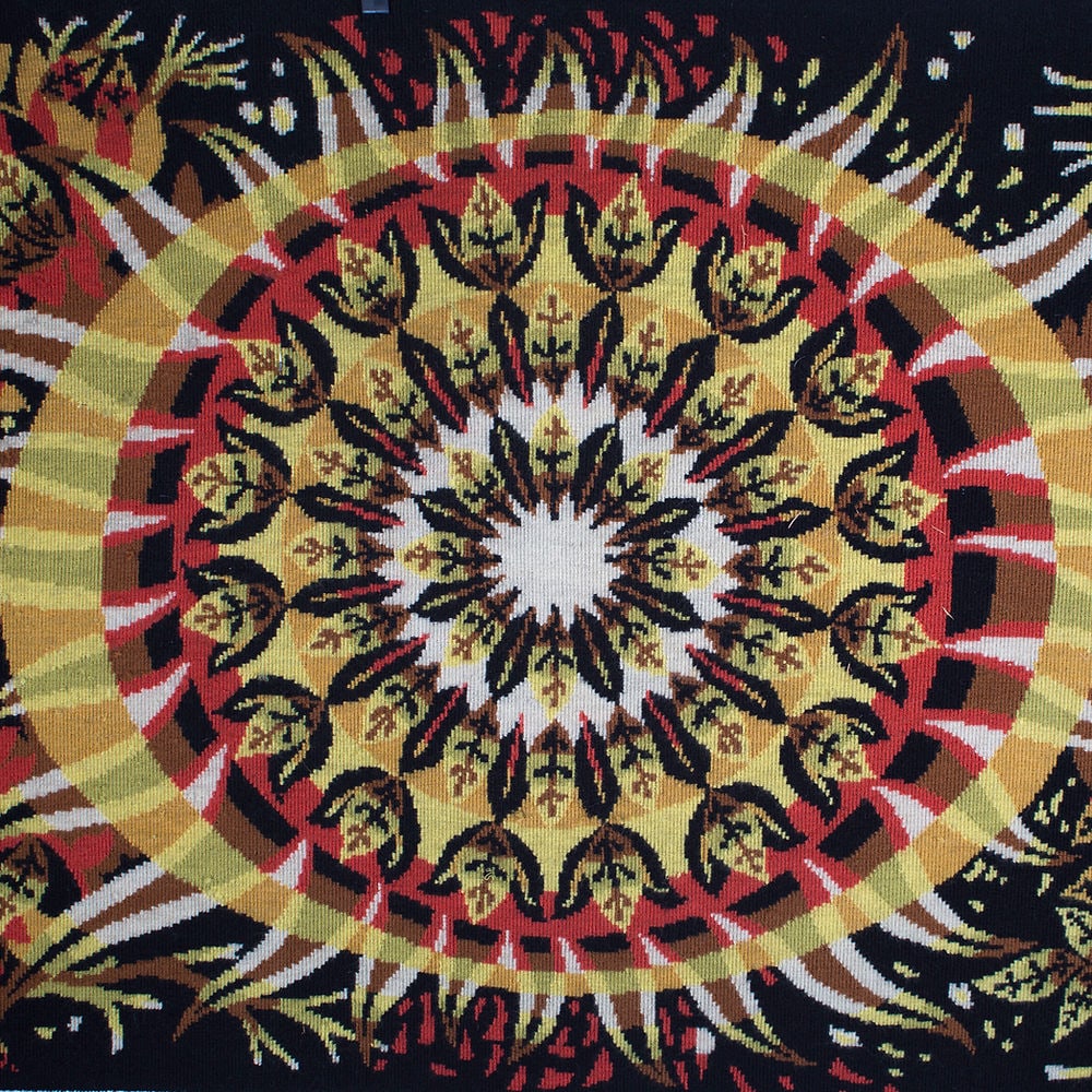 Bissery mid century wool tapestry modernist " Aurore " dawn Jacquard - 3