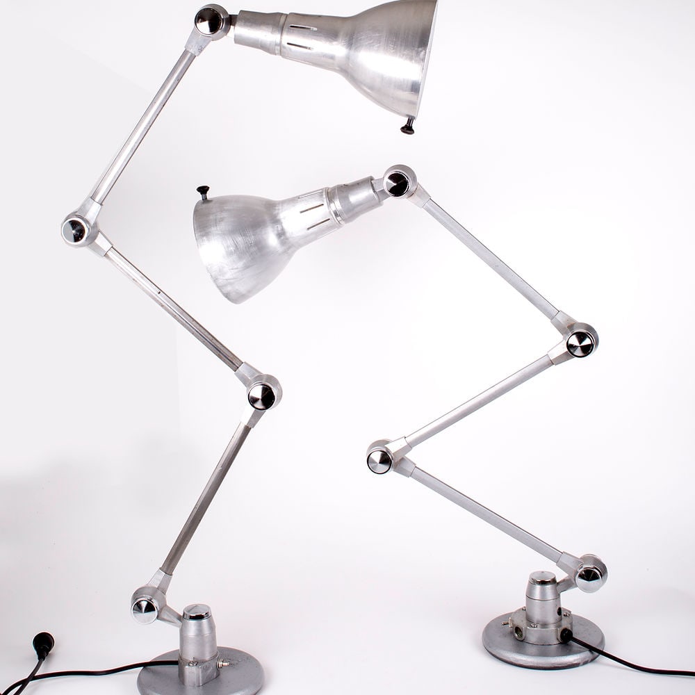 Pair of FRENCH INDUSTRIAL JIELDE MODERNIST LAMP DOMECQ LAC - 4