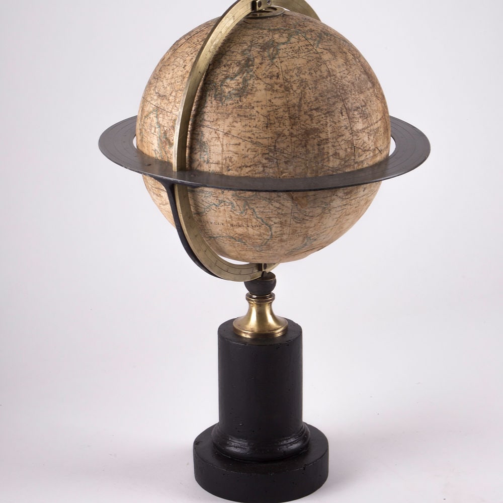 1844 Charles Dien 10" FRENCH TERRESTRIAL GLOBE ANTIQUE BRASS MERIDIEN: DIEN, Charles, Paris, 1844 A fine and rare 10-inch diameter celestial globe CH. DIEN , overall the globe is readable with all of its decorative value preserved. (1st quarter 19th century). This globe 