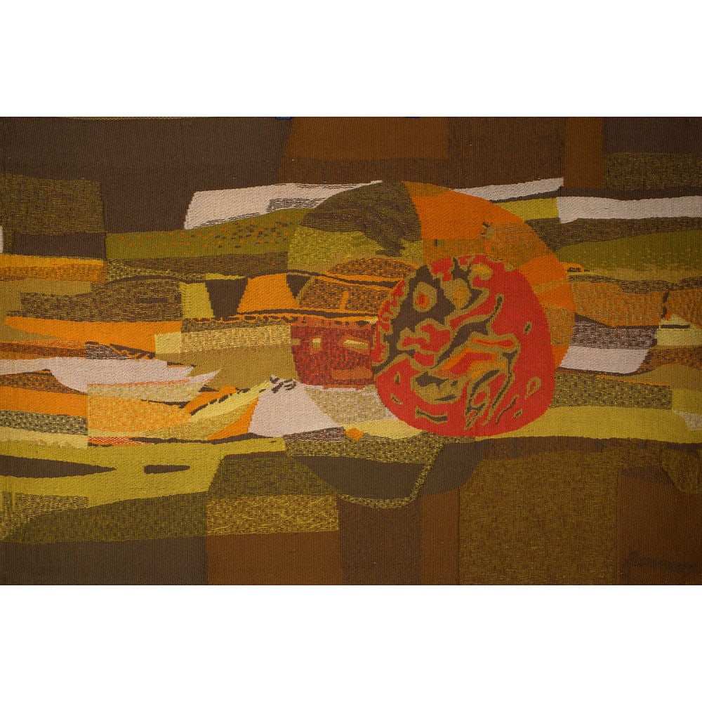 Fumeron Cosmos tapestry Jacquard wool fabric Aubusson Robert Four: Born on August 9, 1921 in Payroux, in southern Vienne, René Fumeron remains above all known for his tapestries. He signed more than 1,000, woven in Aubusson in the Creuse and at the Gobelins in P