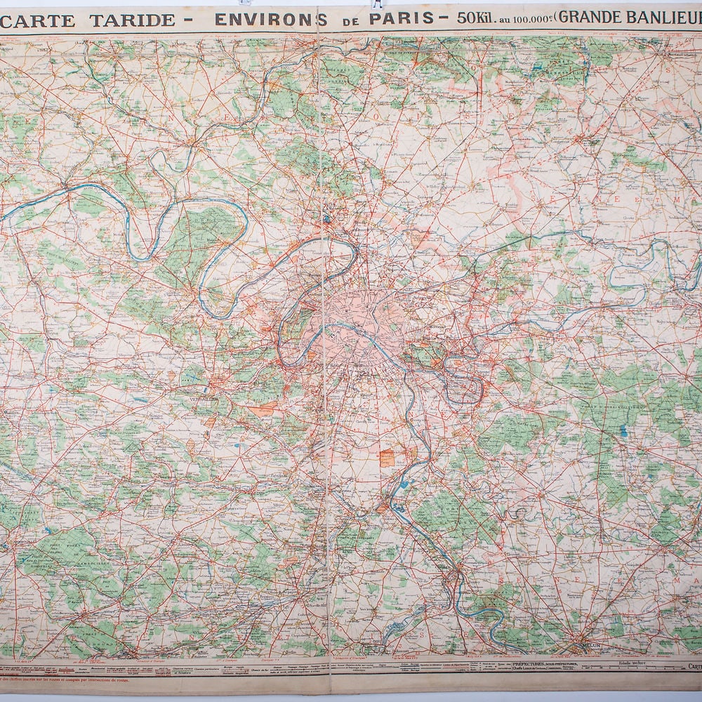 Environs de Paris detailed roadmap Taride (surrending ) 31 miles - 2