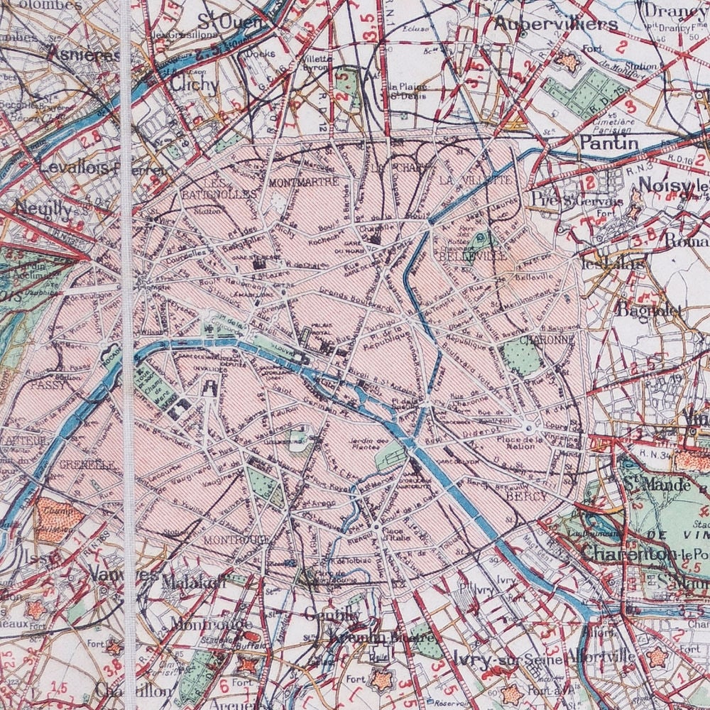Environs de Paris detailed roadmap Taride (surrending ) 31 miles - 4