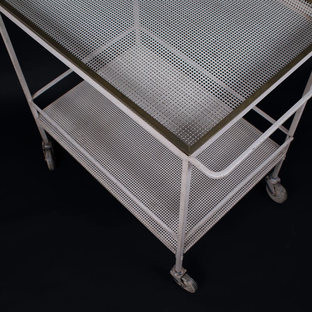 FRENCH MODERNIST white serving table MATEGOT Mid century - 2