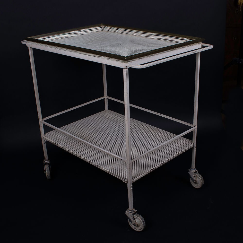 FRENCH MODERNIST white serving table MATEGOT Mid century - 4