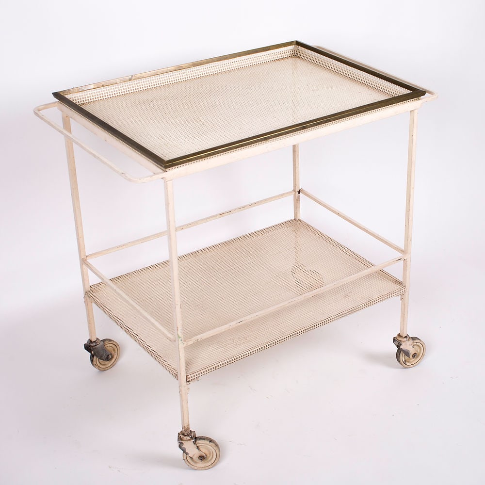 FRENCH MODERNIST white serving table MATEGOT Mid century - 5
