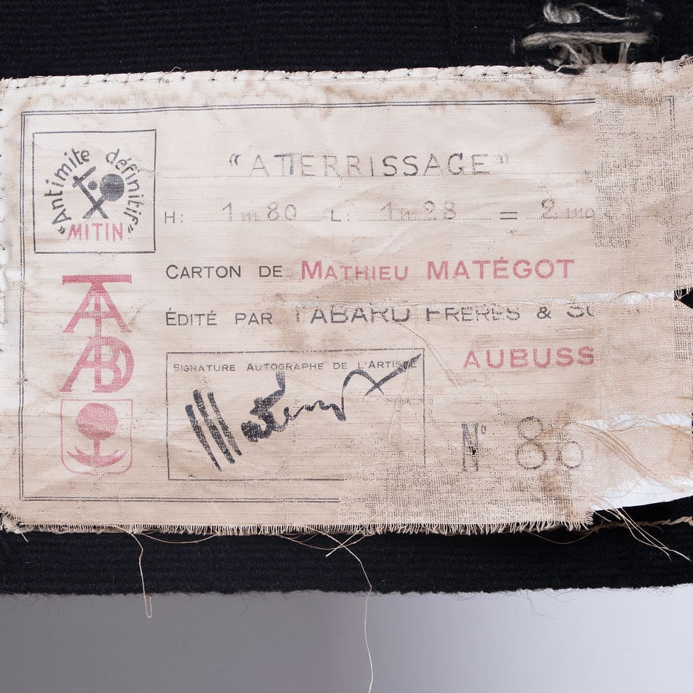 Aubusson Mathieu Mategot tapestry Tabard brother" Atterrisage" signed - 6