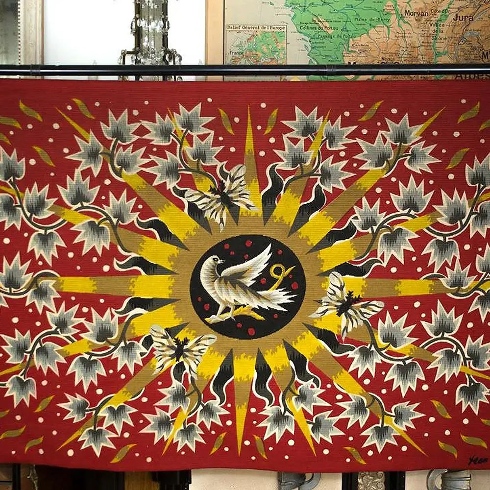 FRENCH TAPESTRY JEAN PICART LEDOUX MODERNIST Soleil d'ete - 2