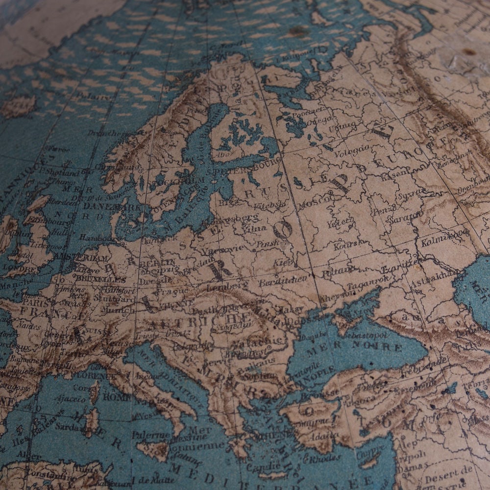 1860 DELAGRAVE FRENCH TERRESTRIAL ANTIQUE GLOBE 14 Bonnefont - 2