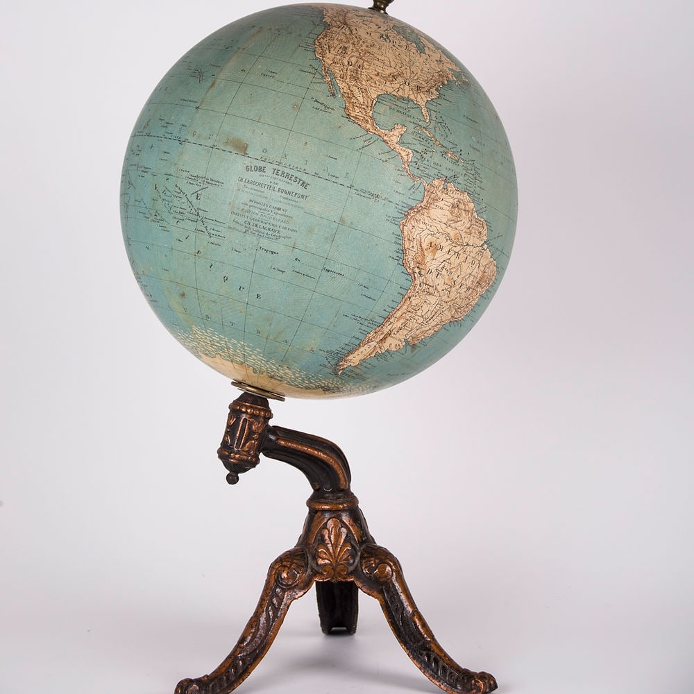 1860 DELAGRAVE FRENCH TERRESTRIAL ANTIQUE GLOBE 14 Bonnefont - 4