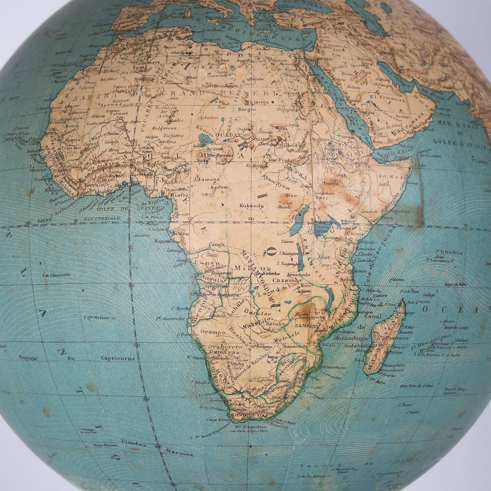 1860 DELAGRAVE FRENCH TERRESTRIAL ANTIQUE GLOBE 14 Bonnefont - 7