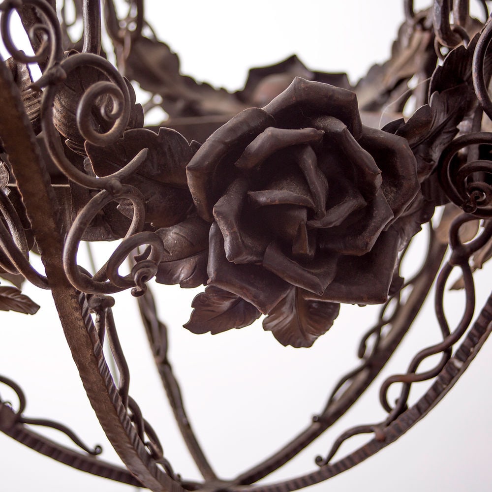 French Art-Deco marmoreal Chandelier Muller Freres grande verrerie de Croismar - 6
