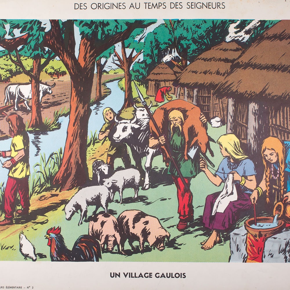 Vintage History French School Poster, Sudel , plate 6 and 2 double side1950 - 2