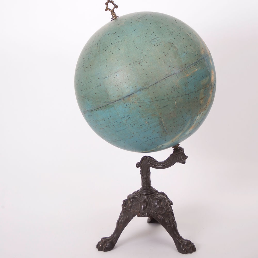 1880 LEBEGUE 14" Pair FRENCH TERRESTRIAL GLOBE with Celestial globe ANTIQUE - 4