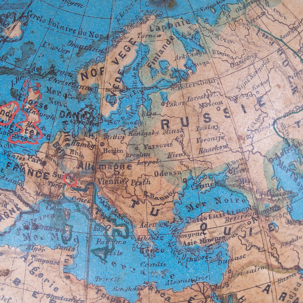 1860's 7" Vivien de Saint Martin Shotte editor French terrestrial globe - 3