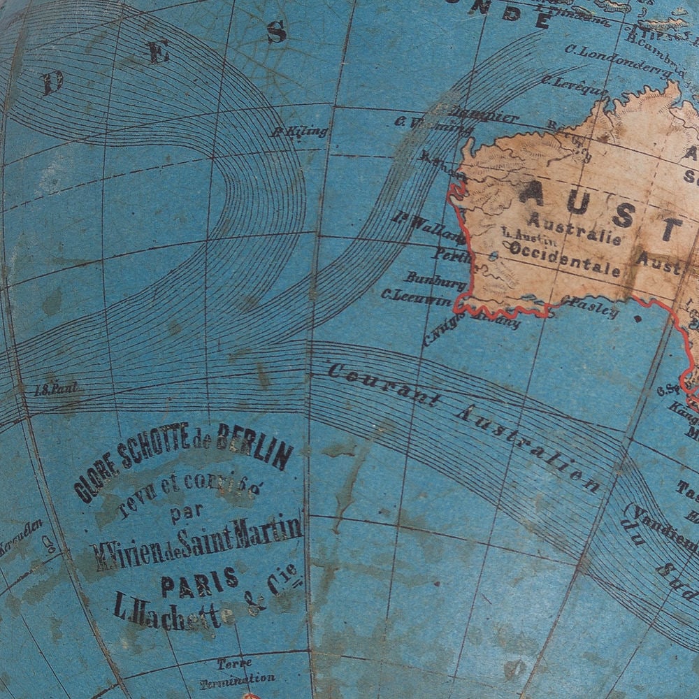 1860's 7" Vivien de Saint Martin Shotte editor French terrestrial globe - 4