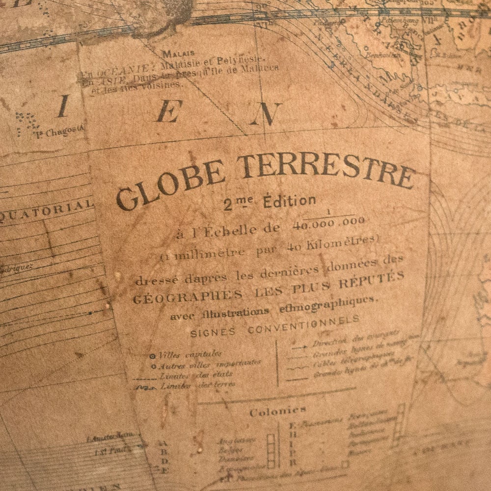 1880 antique terrestrial globe Windels - 4