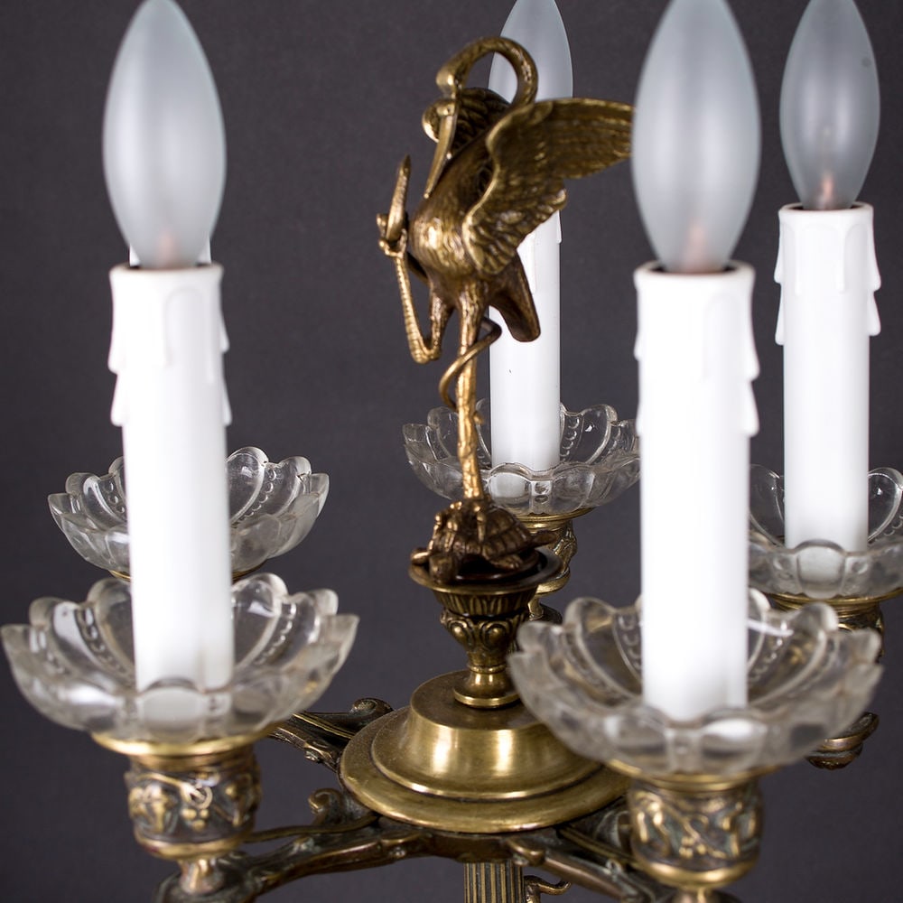 Important pair of French Restauration candelabra in gilt bronze, - 2