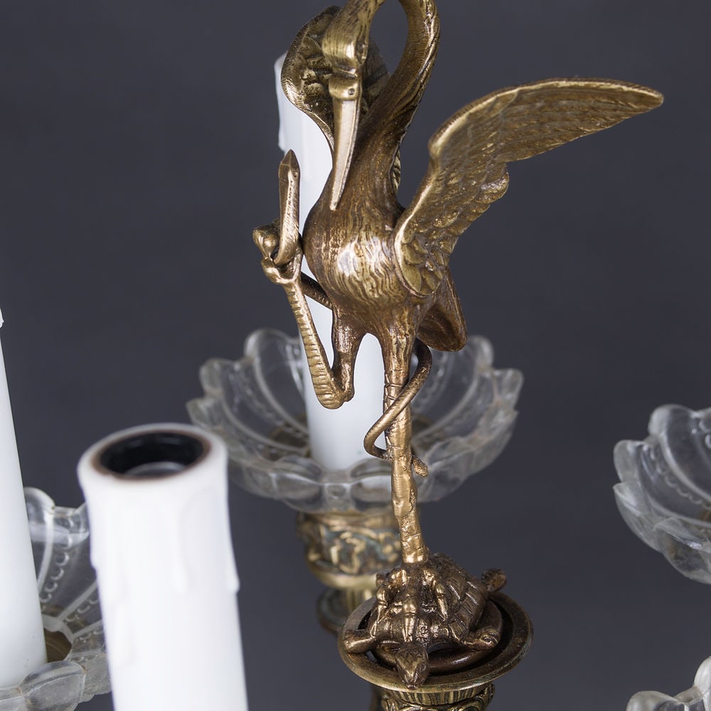 Important pair of French Restauration candelabra in gilt bronze, - 4