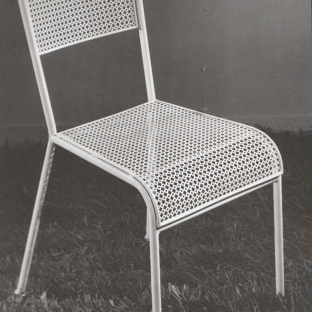 MATHIEU MATEGOT pair of metal chair rigitulle french mid century - 7