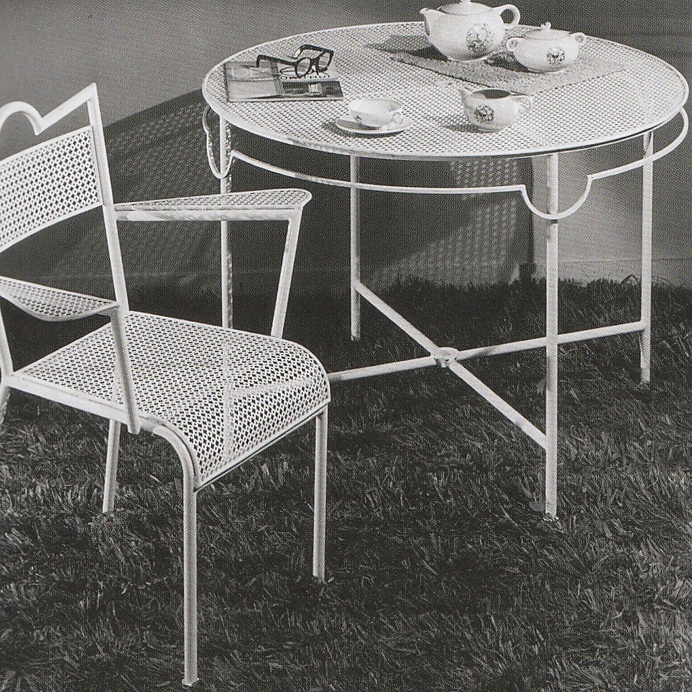 MATHIEU MATEGOT pair of metal chair rigitulle french mid century - 8