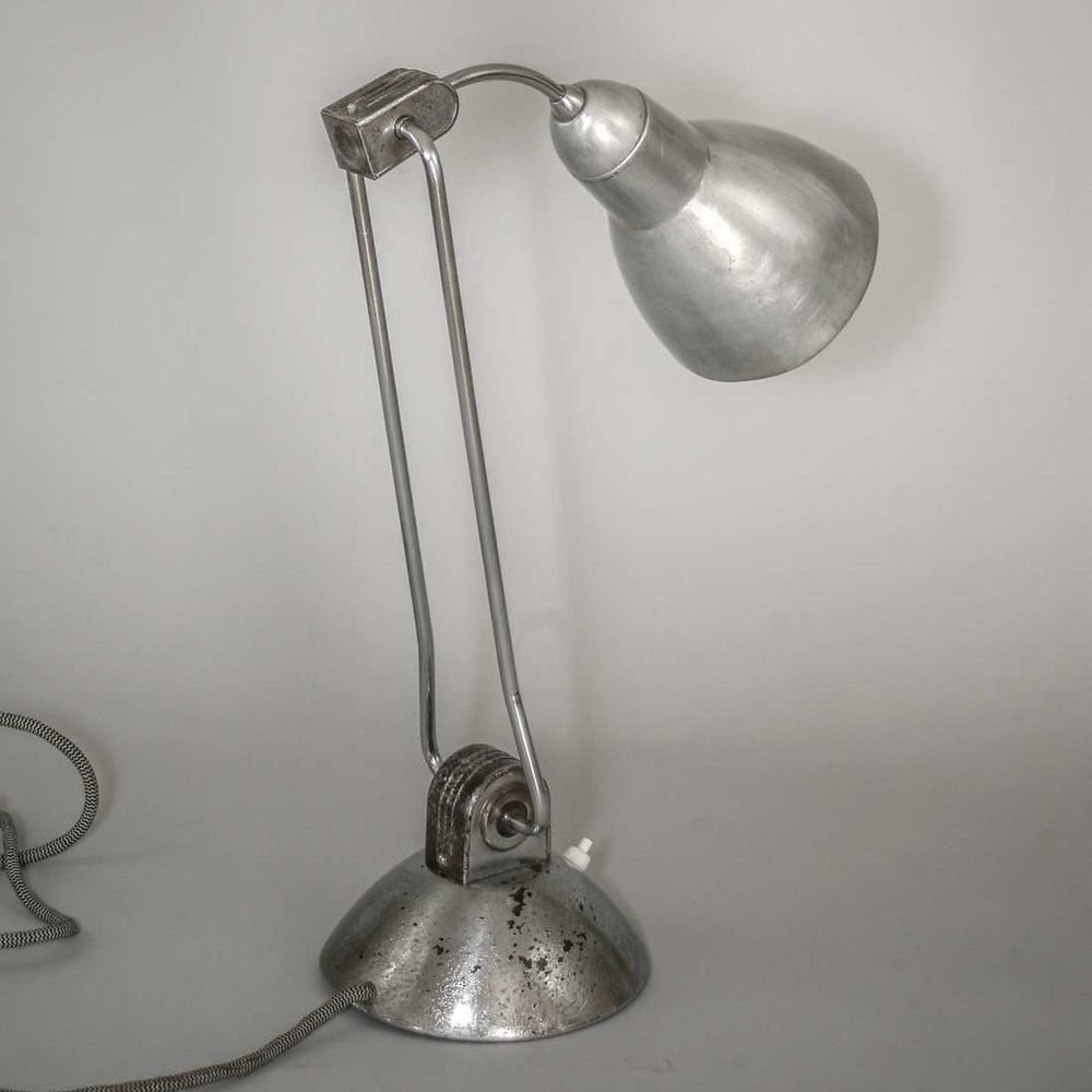 FRENCH MODERNIST DESK LAMP JUMO 610 PERRIAND small reflector: French modernist desk lamp made in the 1940's by Jumo , an important lamp making company from France who used the best designer of their time , it is not know who is the creator but there is some simi