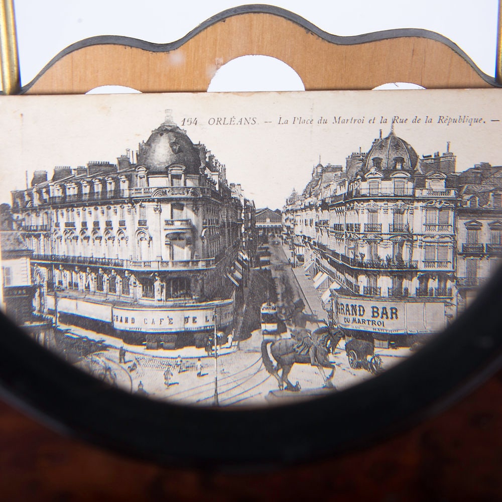 19 th .French Graphoscope stereoscope burl wood veener - 6