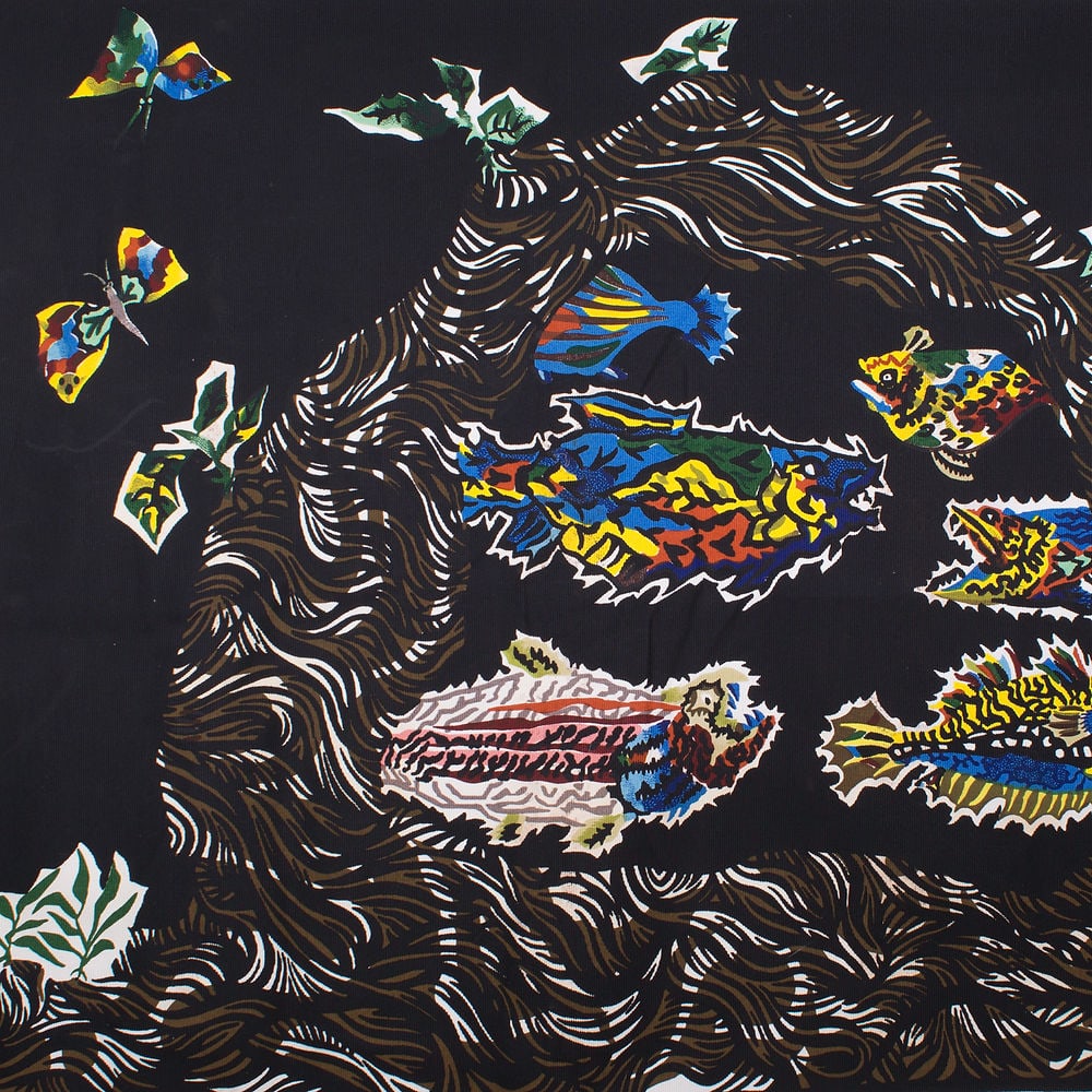 FRENCH silkscreen TAPESTRY JEAN Lurcat MODERNIST AUBUSSON congress of fish - 2