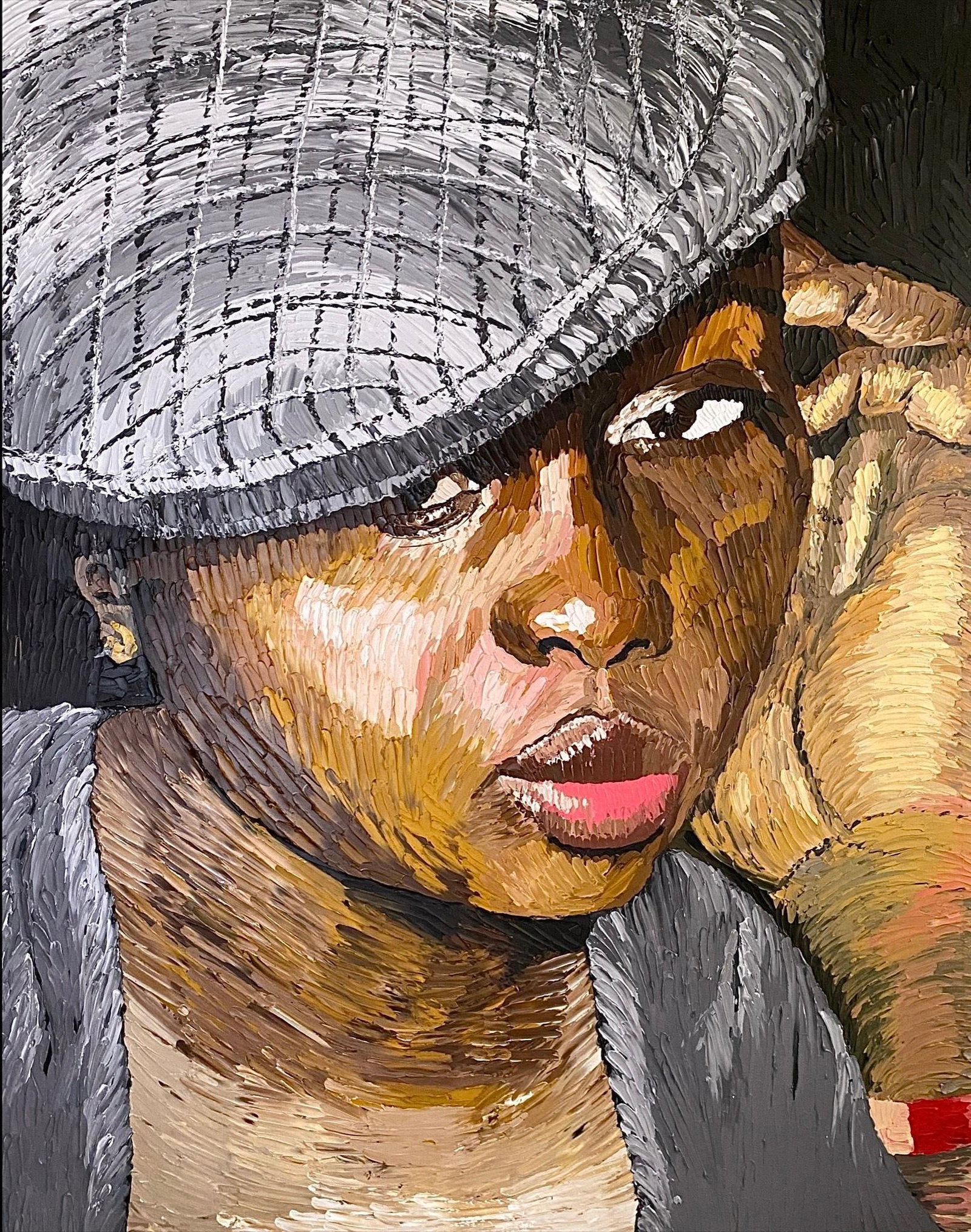 Okeowo Oluwaferanmi, On The Fence, 2021: Creator: Okeowo Oluwaferanmi (1993, Nigerian) Creation Year: 2021 Dimensions: Height: 60 in (152.4 cm)Width: 48 in (121.92 cm) Medium: Canvas,Oil Movement & Style: Impressionist Period: 2010-