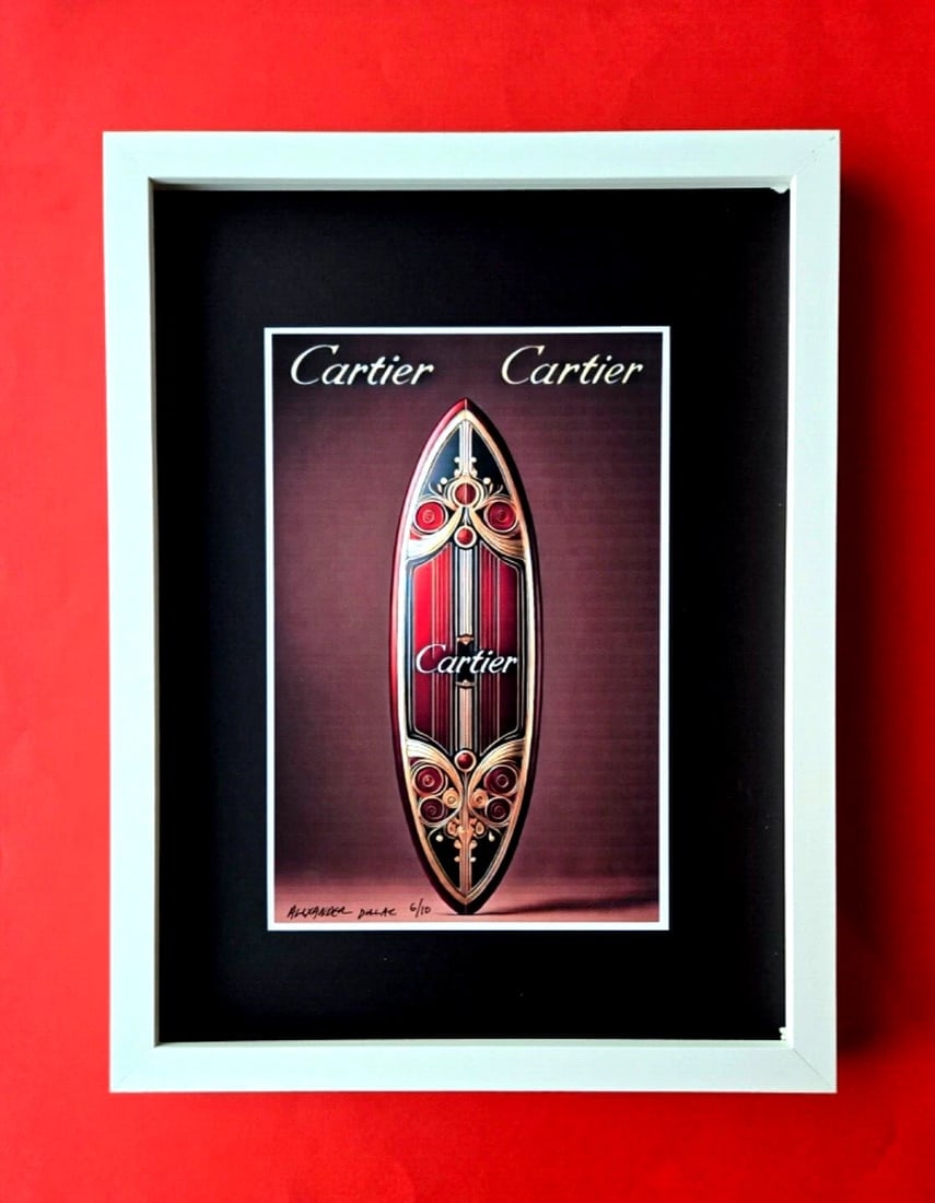 ALEXANDER DULAC MY CARTIER SURFBOARD Hand Signed Authentic Print Only 10 COA: My art is a celebration of the grandeur and splendor of the Legends of our Time. Through my portraits, I seek to immortalize those who not only define but also inspire aspiration and luxury in our
