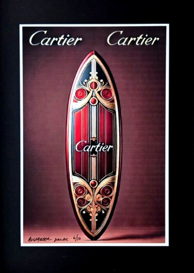 ALEXANDER DULAC MY CARTIER SURFBOARD Hand Signed Authentic Print Only 10 COA - 3