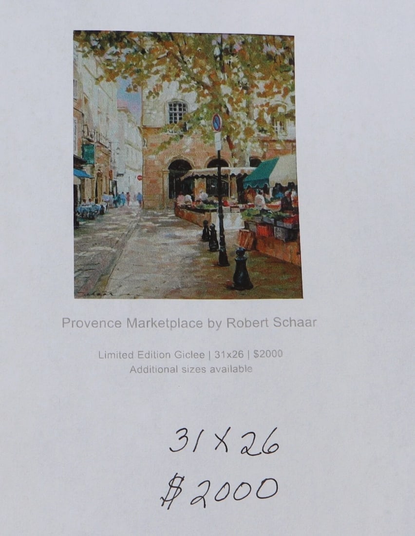ROBERT SCHAAR Giclee Print on Canvas Provence Marketplace Ed of 100 - 10