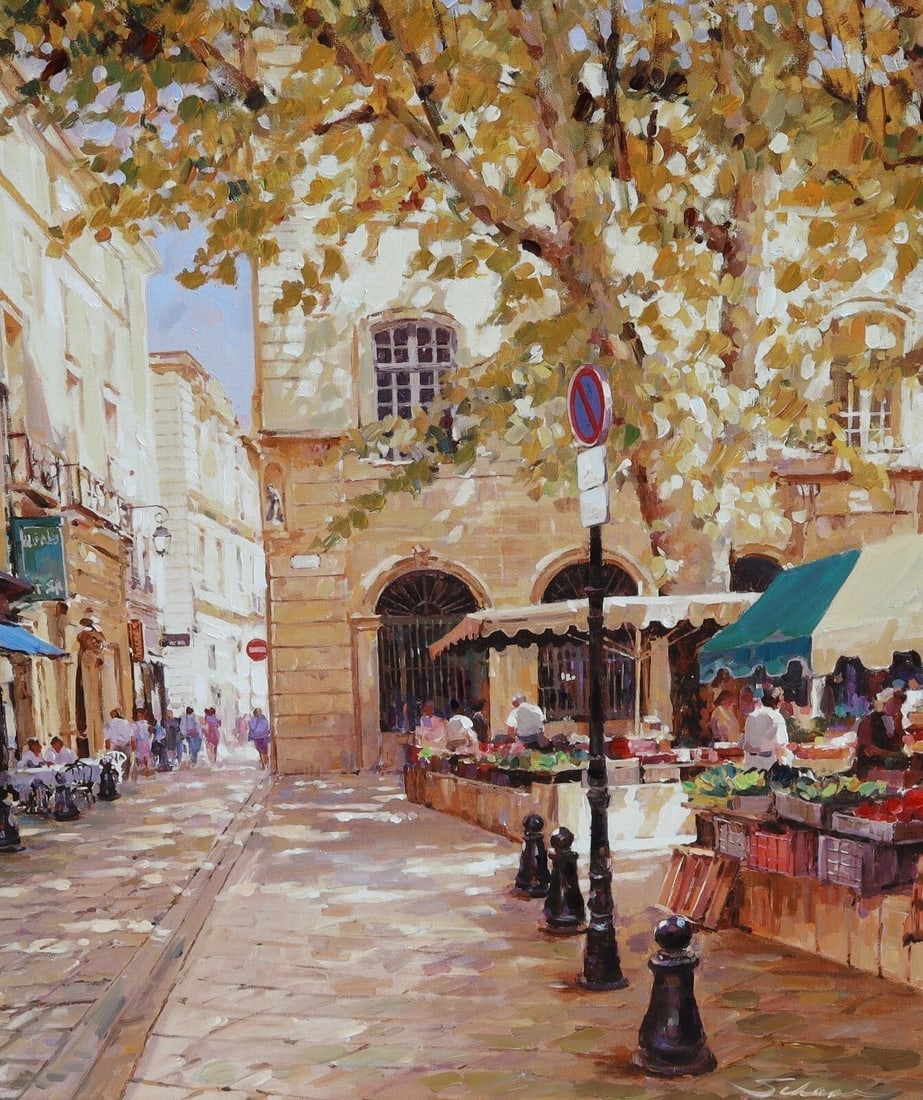 ROBERT SCHAAR Giclee Print on Canvas Provence Marketplace Ed of 100 - 5