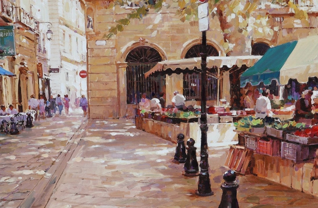 ROBERT SCHAAR Giclee Print on Canvas Provence Marketplace Ed of 100 - 6