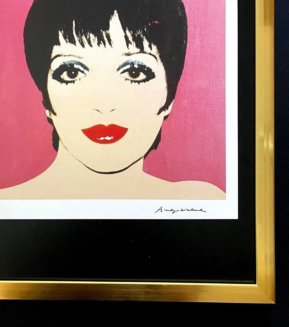 Andy Warhol Liza Minelli Signed 1984 Print Framed Ready to Hang - 2