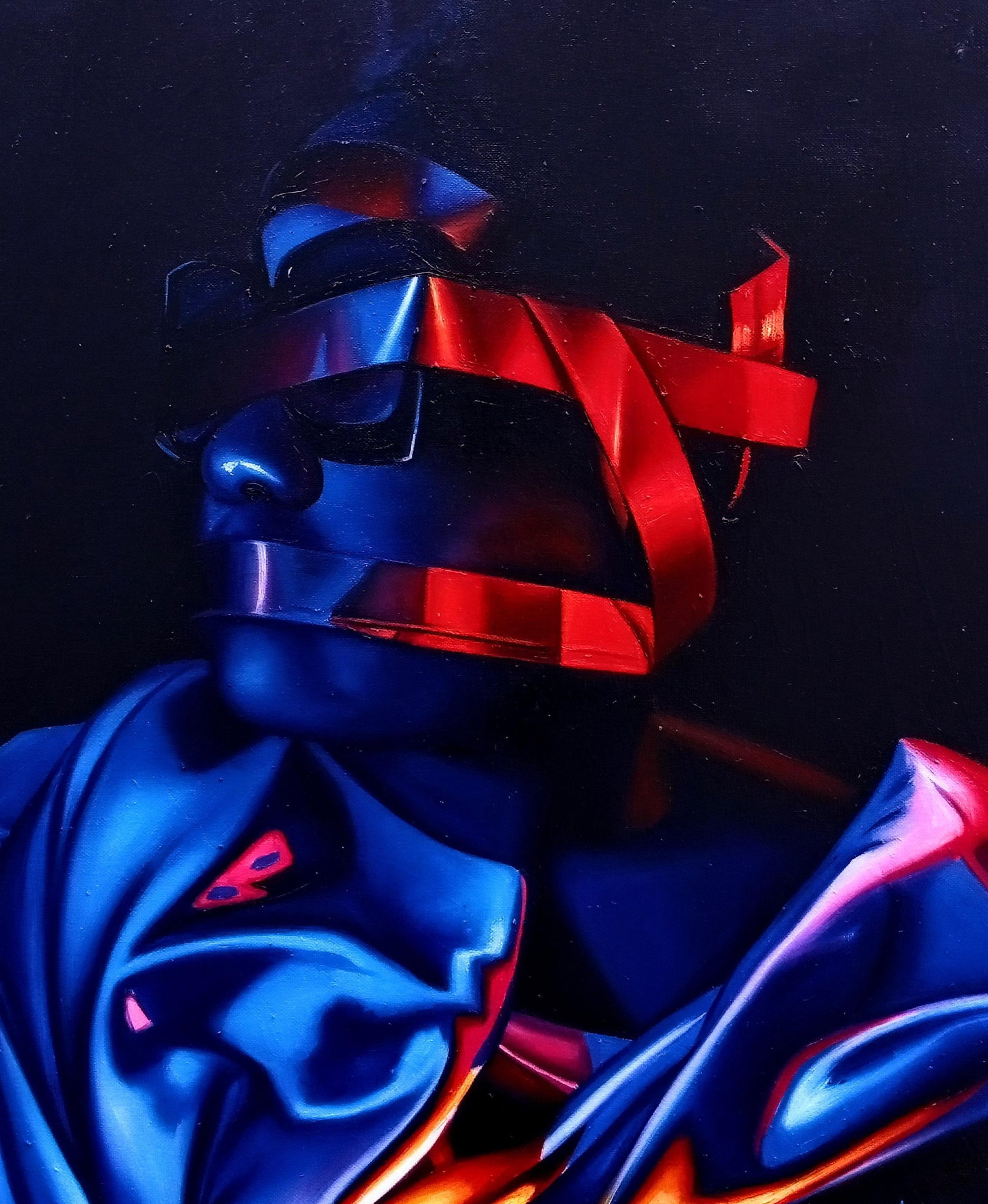 Awosola Michael Angello, Shaded 2 - 21st Century, Contemporary, Figurative Portrait, Light, Chained, - 9