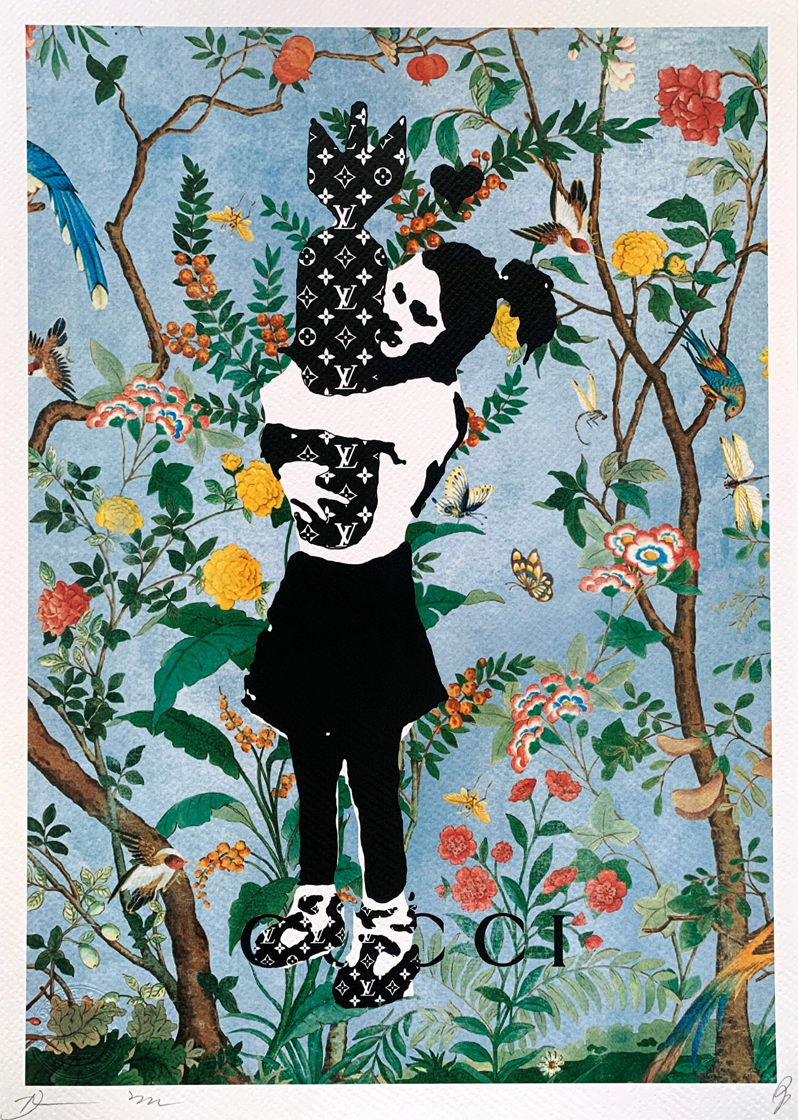 Death NYC "GUCCI Banksy": Title:Death NYC "GUCCI Banksy" Date/Period:21st Century Materials:Giclee on Fine art 300 gsm paper Size:17 3/4 x 12 1/2 inches Description:Artist: Death NYC, limited edition giclee on paper, out of ed