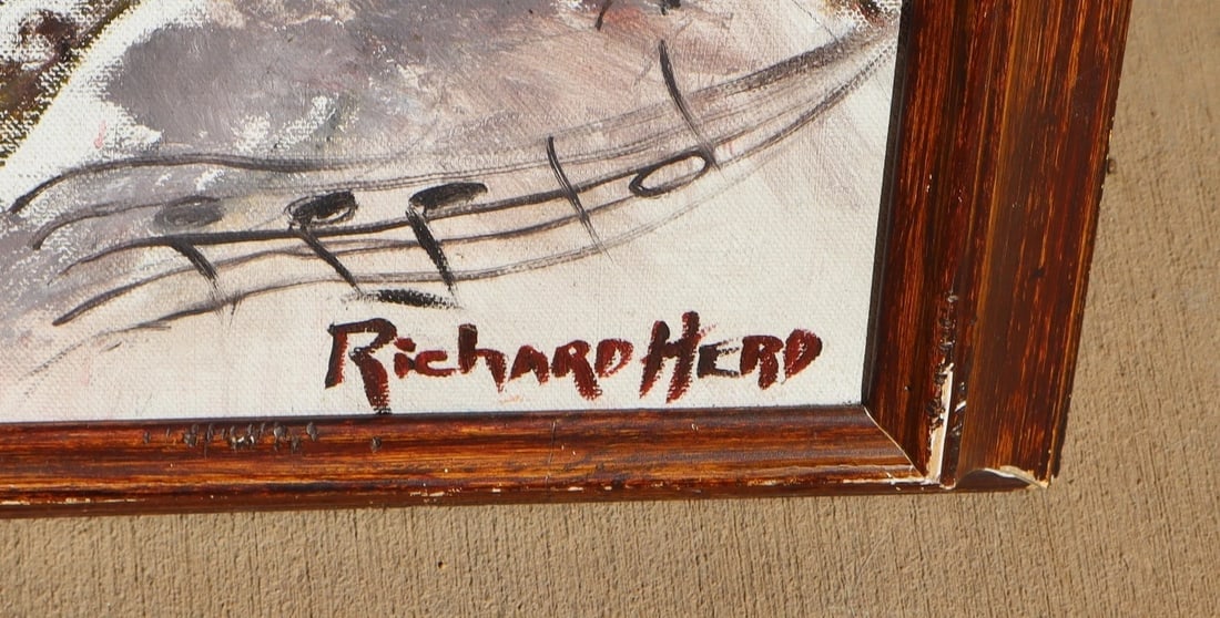 RICHARD HERD Actor and Artist (Seinfeld, Star Trek) Modernist "Beethoven" oil - 5