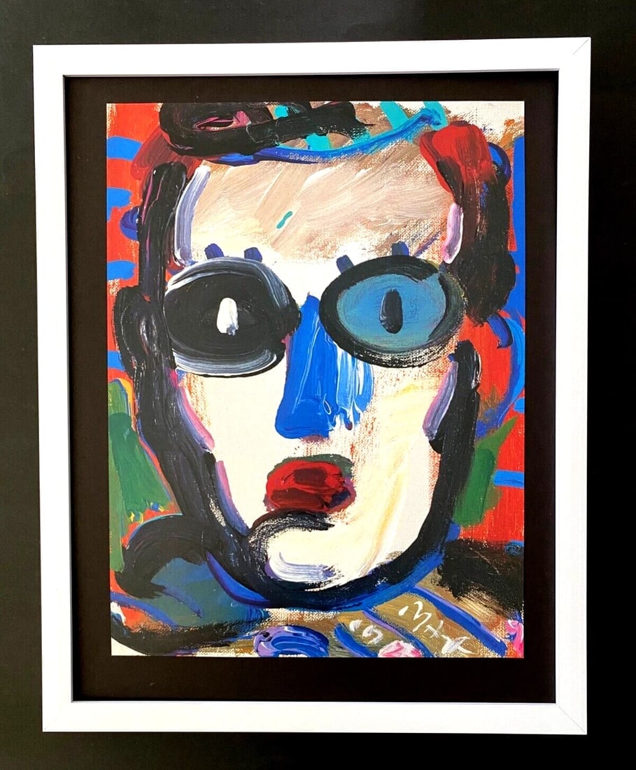 PETER MAX + BEAUTIFUL + 1971 POP ART SIGNED PRINT + NEW FRAME: PETER MAX AWESOME PRINT ON GLOSSY PAPER SIGNED ON THE PLATE FULL OF COLOR PRINT SIZE OF THE PRINT IS ABOUT : 10 X 8 in FRAME COVERS AN AREA OF 15 X 12 in MOUNTED AND FRAMED EXCELLENT CONDITIONS Reserv
