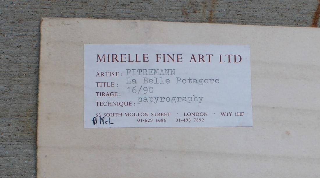 GERARD FITREMANN Color Etching La Belle Potagere S/N 16/90 Mirelle Fine Art - 7