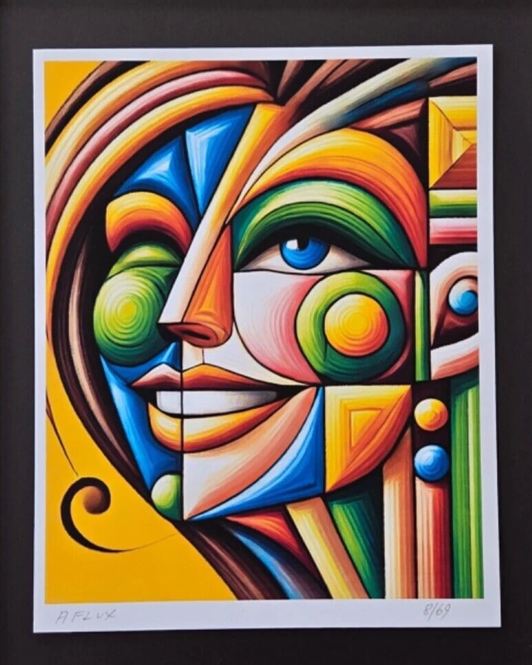 AIDAN FLUX | Hand Signed Original Print Framed "LOVE MY NEON MUSE" COA - 3