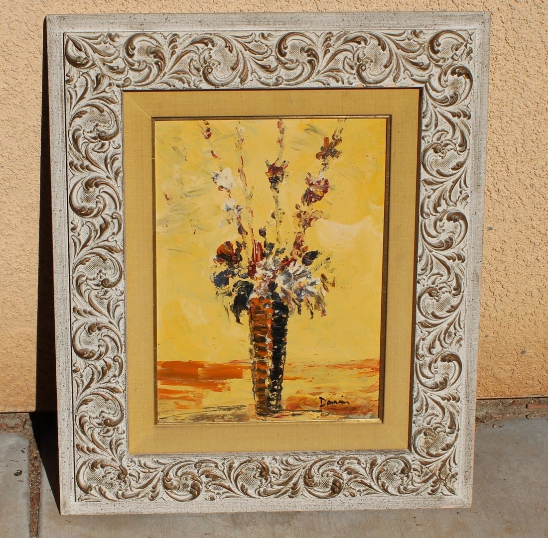 DAMION Mid Century Modern Vase with Flowers Martin Lowitz - 3