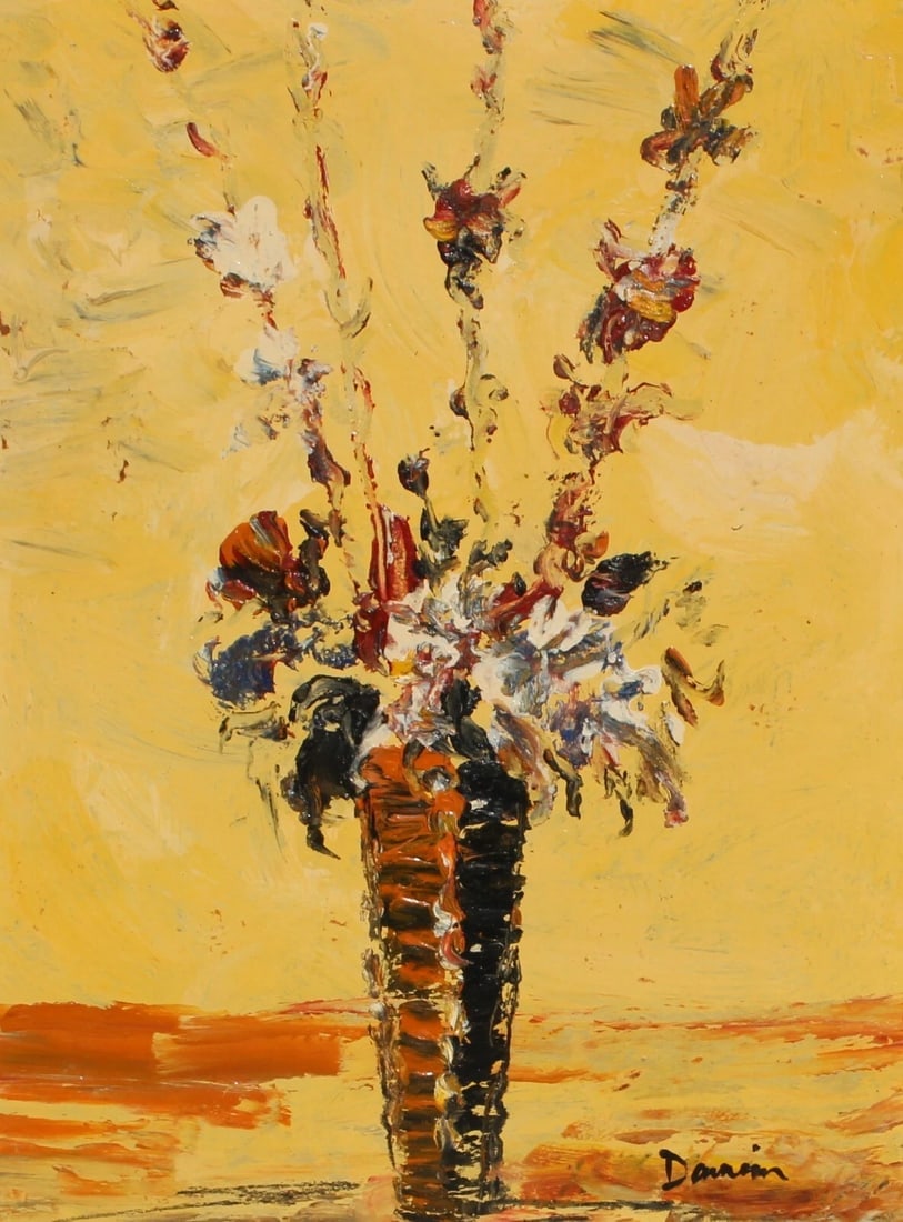 DAMION Mid Century Modern Vase with Flowers Martin Lowitz - 4