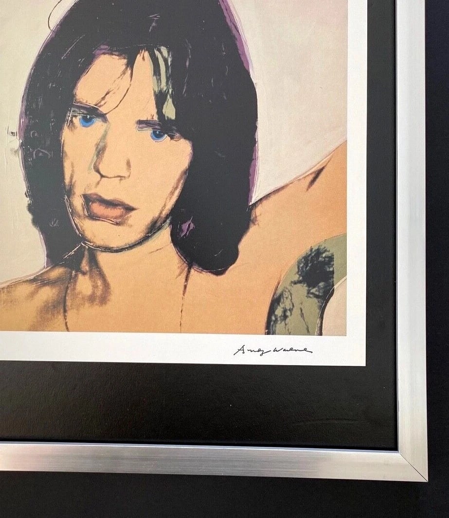 ANDY WARHOL Mick Jagger Vintage Signed 1984 Print Framed Pop Art Artwork - 3