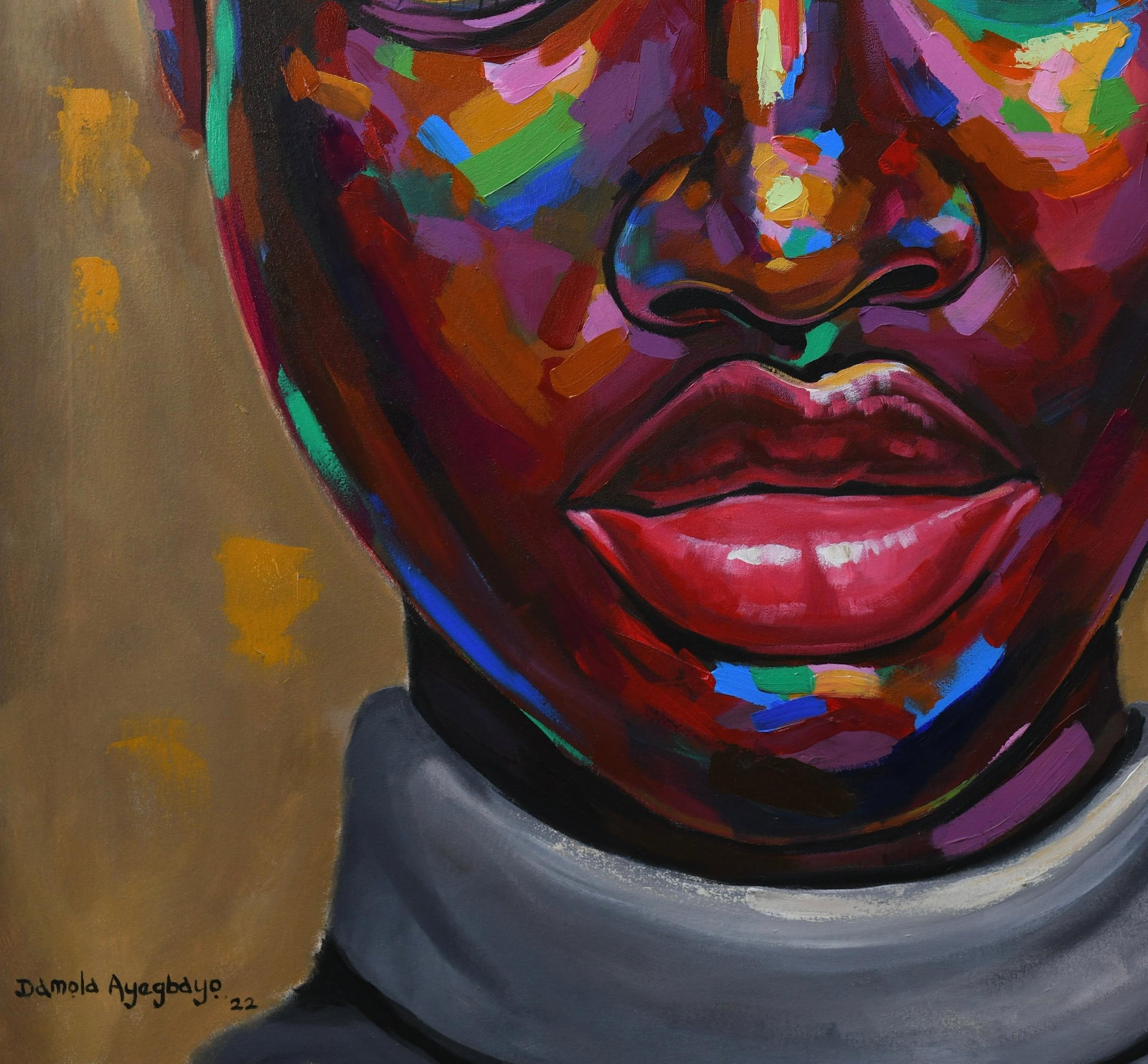 Damola Ayegbayo , Vision Of Hope 4 - 21st Century, Contemporary, Figurative Portrait, Women, Face, - 9